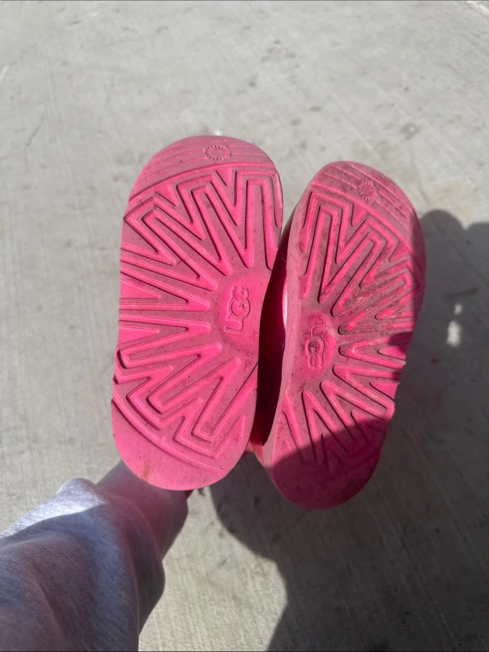UGG Kids Glossy Hot Pink Short Rain Boot